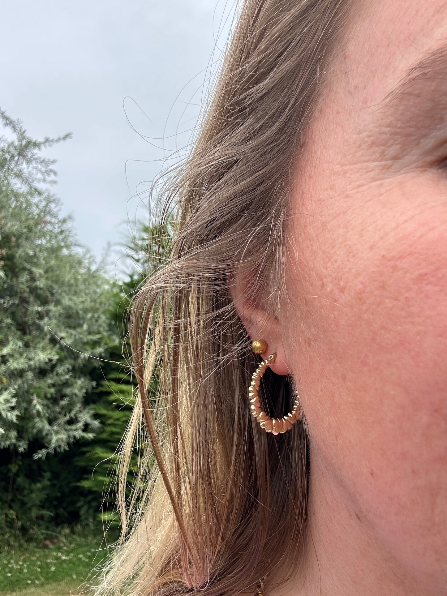 Vintage 9ct Heart Hoops