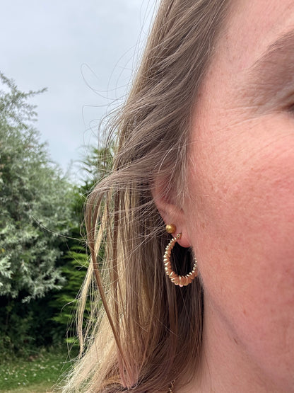 Vintage 9ct Heart Hoops
