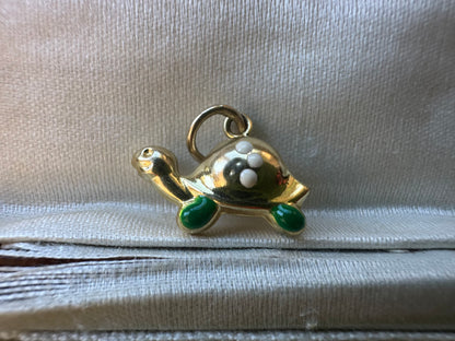9ct Gold Enamelled Tortoise charm