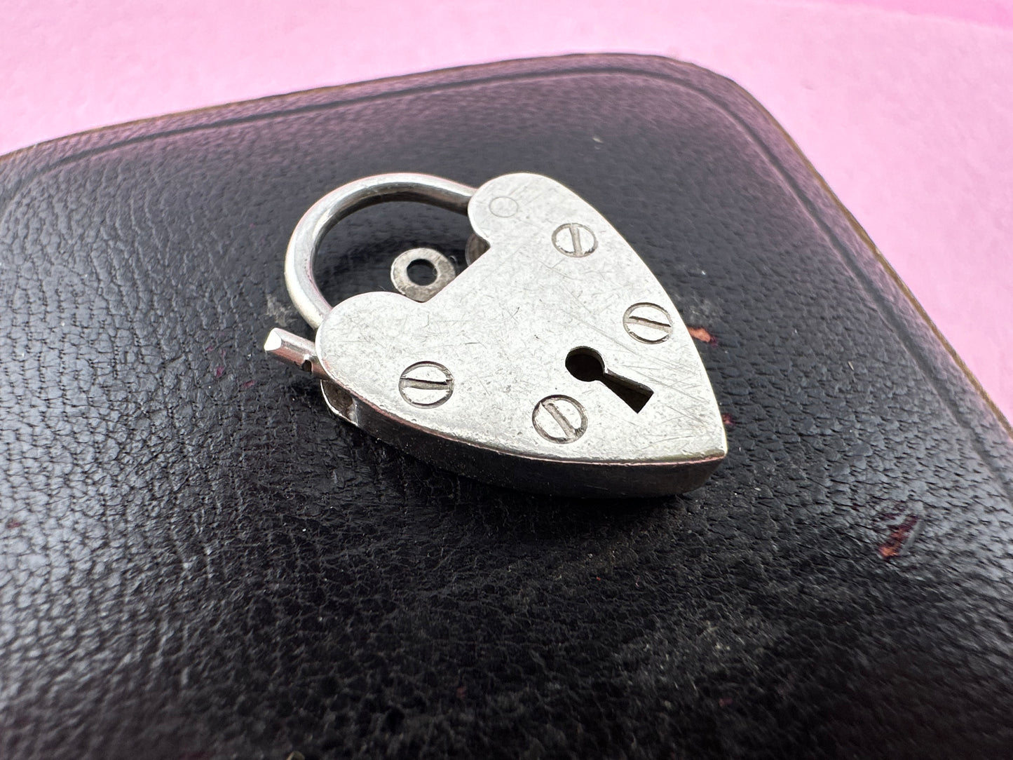 Vintage Sterling Silver Heart Padlock