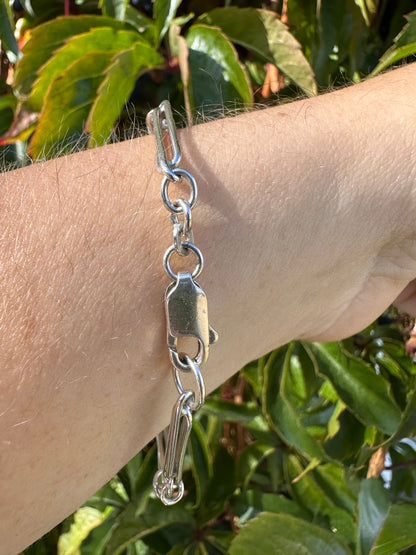 Vintage Sterling silver double trombone bracelet