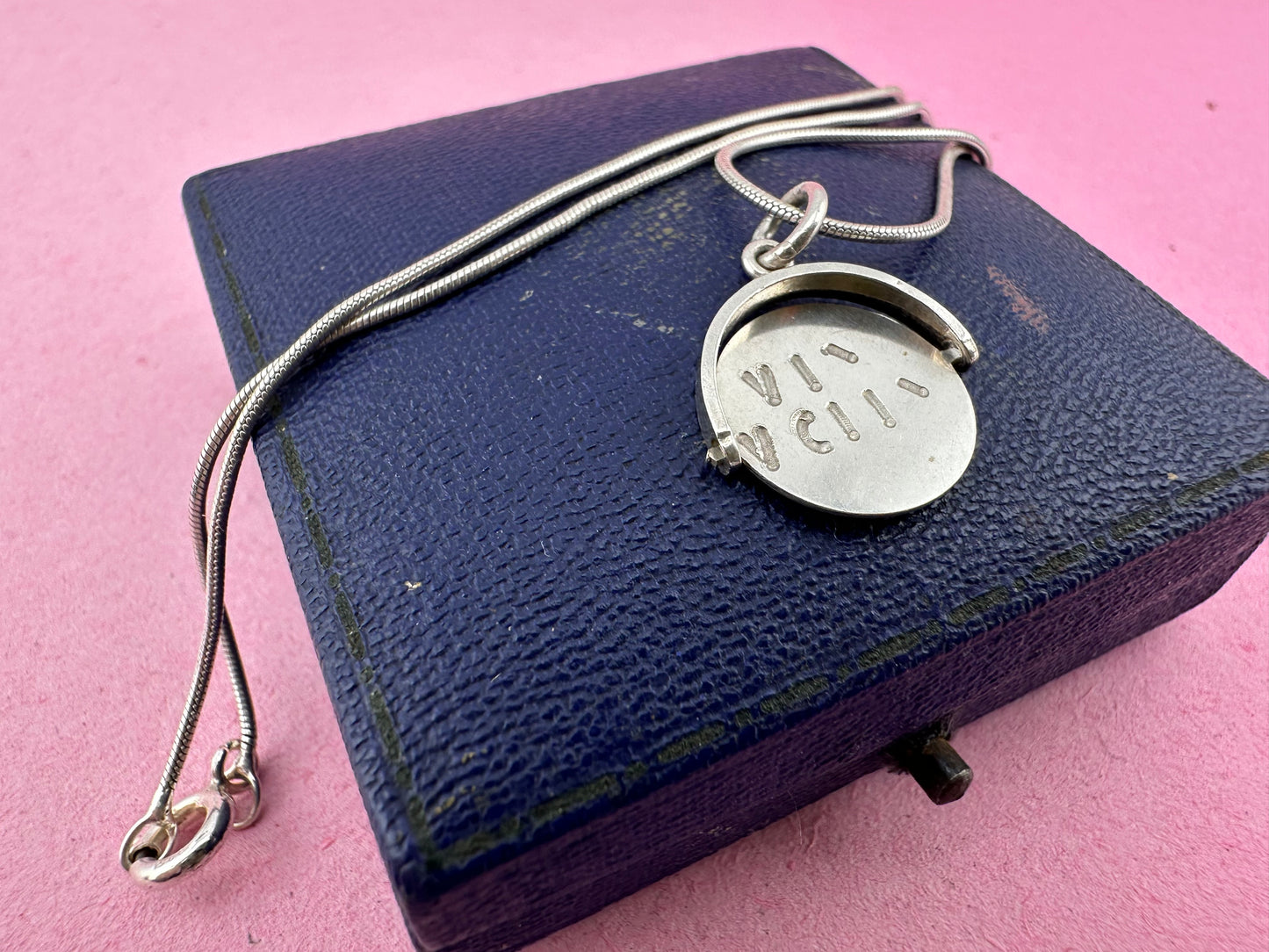 Sterling Silver ‘Why Worry’ Spinner on snake chain