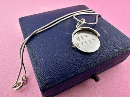 Sterling Silver ‘Why Worry’ Spinner on snake chain