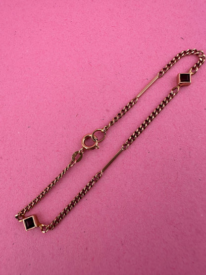 Antique 9ct Rose Gold mix link bracelet with bolt clasp