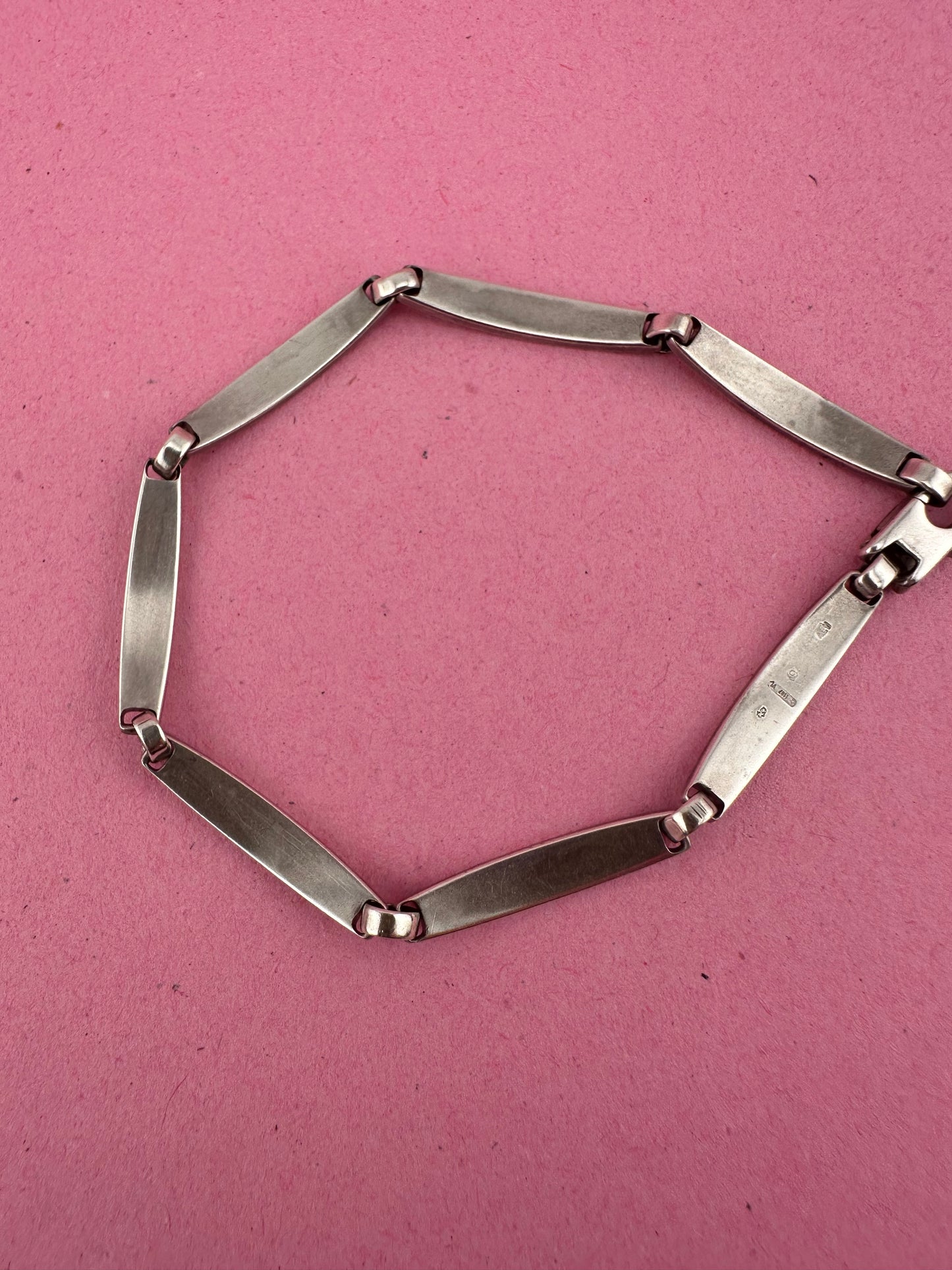 Sterling silver curved bar bracelet