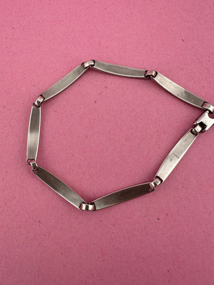 Sterling silver curved bar bracelet