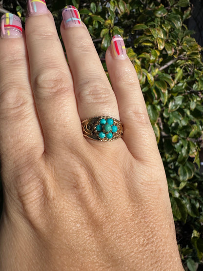 Vintage 9ct Gold Turquoise ring