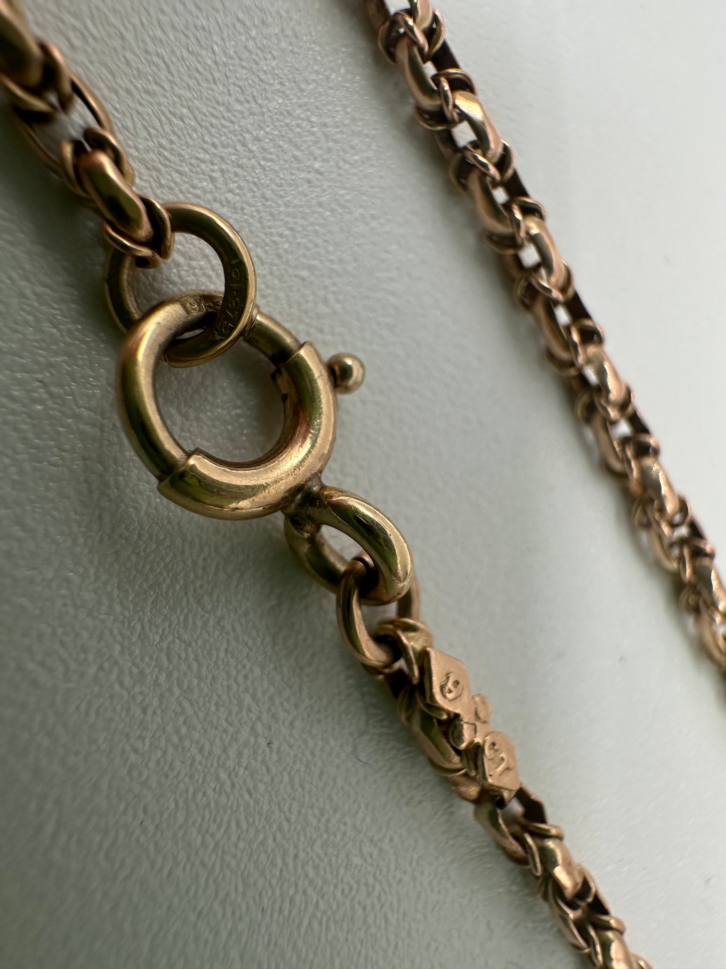 Antique 9ct Gold Wrapped Belcher chain with bolt clasp