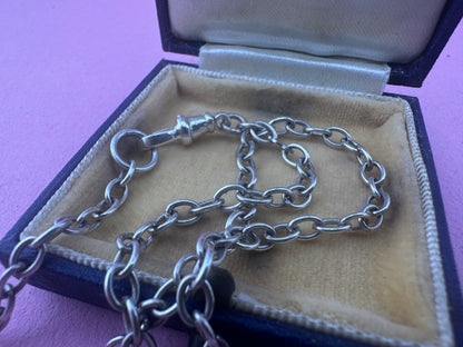 Vintage Sterling silver cable chain with dog clip