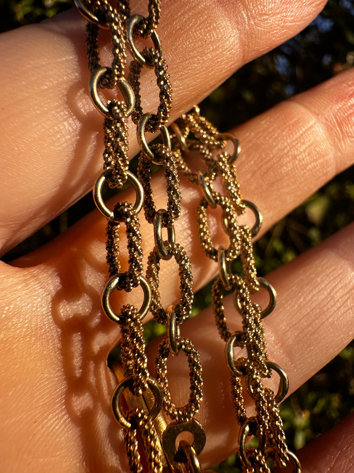 Vintage 9ct Gold Textured Cable Chain