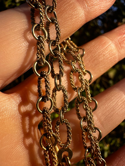 Vintage 9ct Gold Textured Cable Chain