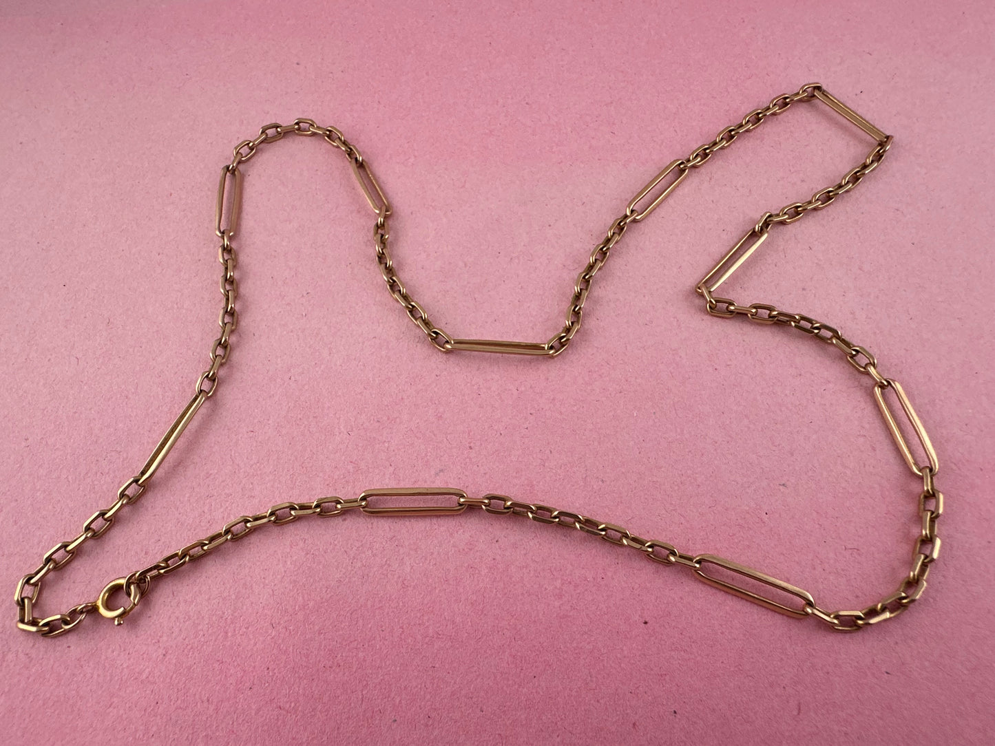 Vintage 9ct Gold Biker Trombone chain