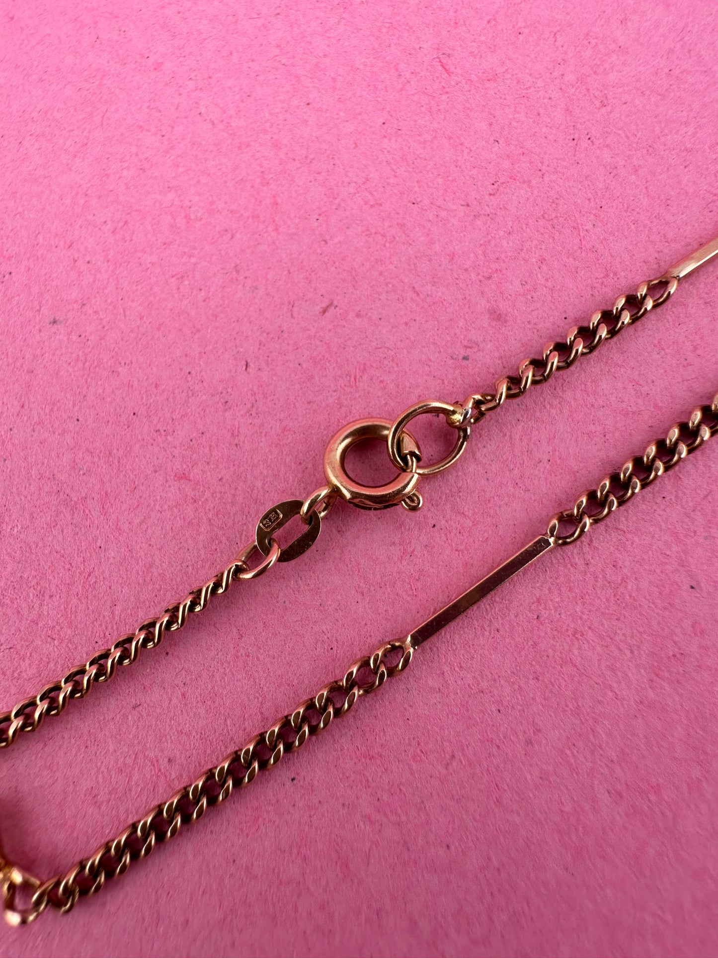 Antique 9ct Rose Gold mix link bracelet with bolt clasp