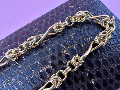 9ct Gold infinity & Byzantine link bracelet