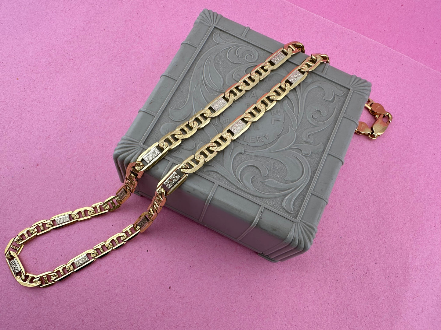 18ct Yellow and white gold Mariner chain