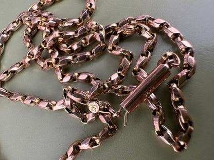 Antique 9ct Rose Gold Tulip Chain