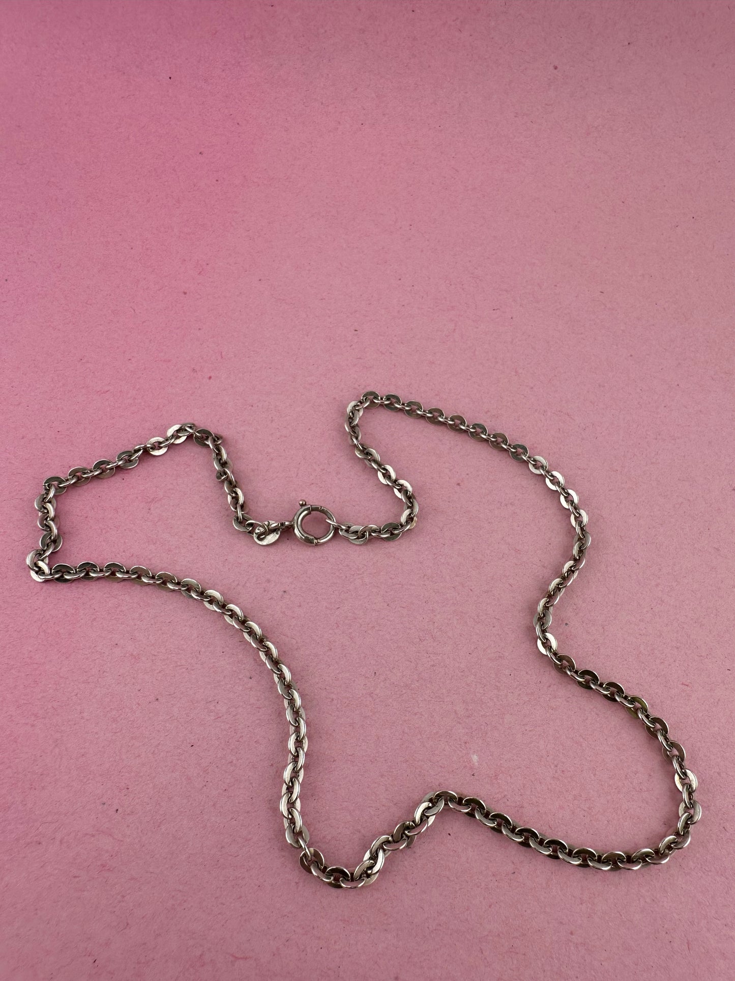 Sterling Silver Flat Cable Chain with Bolt clasp