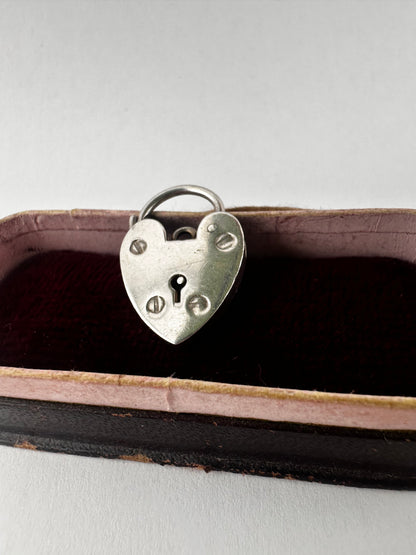 Vintage Sterling Silver Heart Padlock