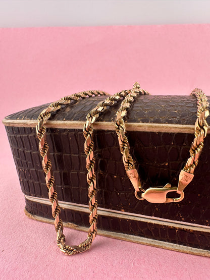 Vintage 9ct Rose Gold Angular Rope chain
