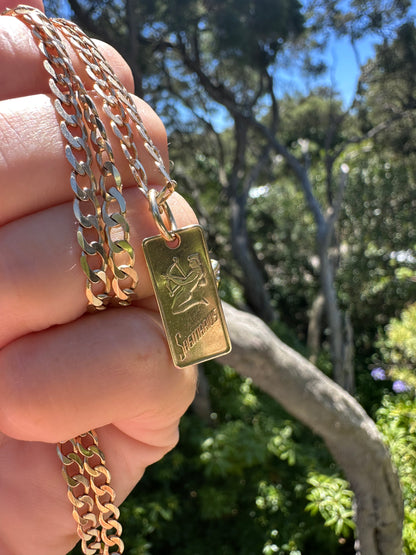 Vintage 9ct Gold Ingot/Sagittarius charm