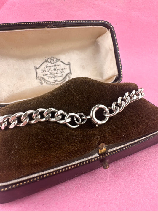 Sterling Silver Curb Bracelet with Bolt Clasp