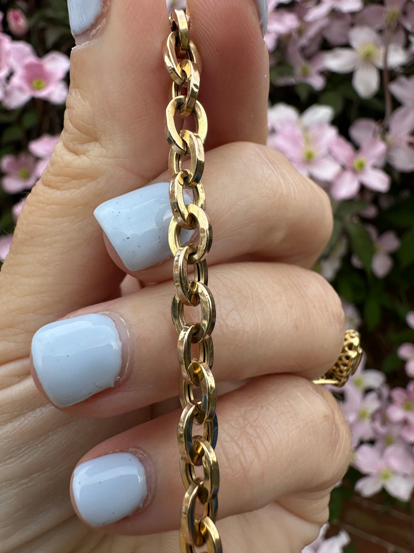 Vintage 18ct Gold Cable Extender with Antique 18ct gold Dog clip