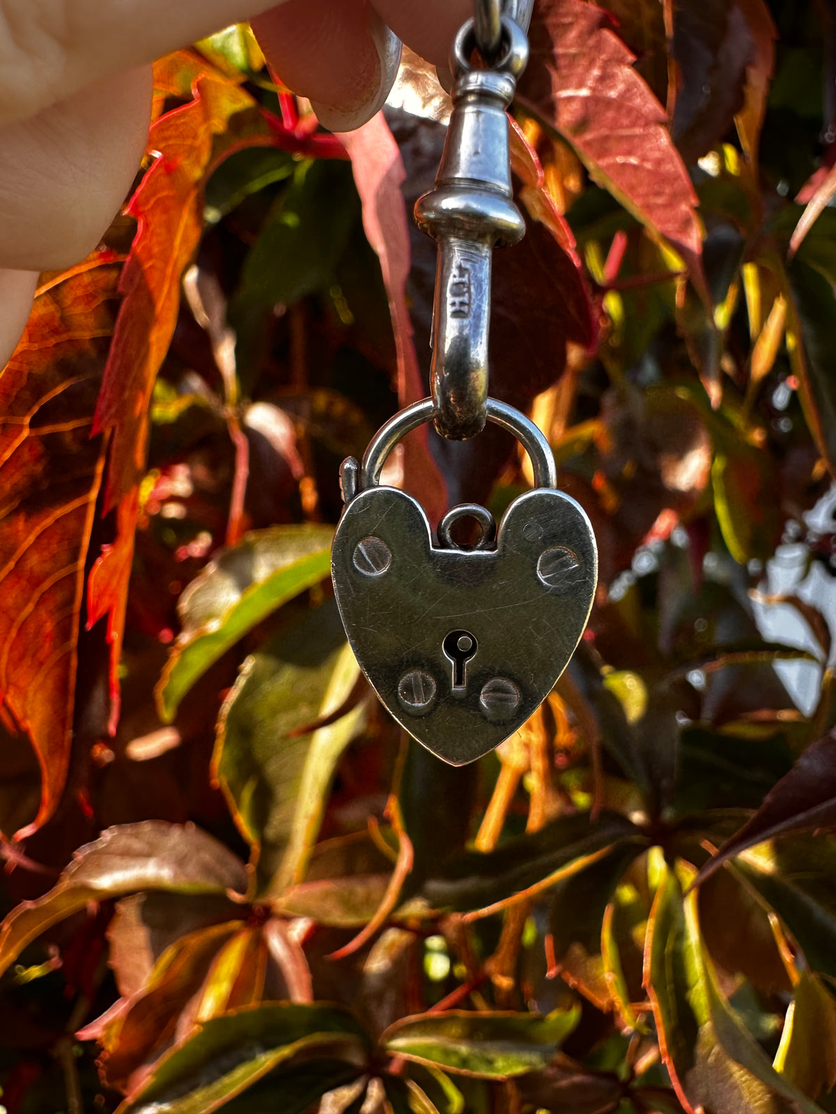 Vintage Sterling Silver Heart Padlock