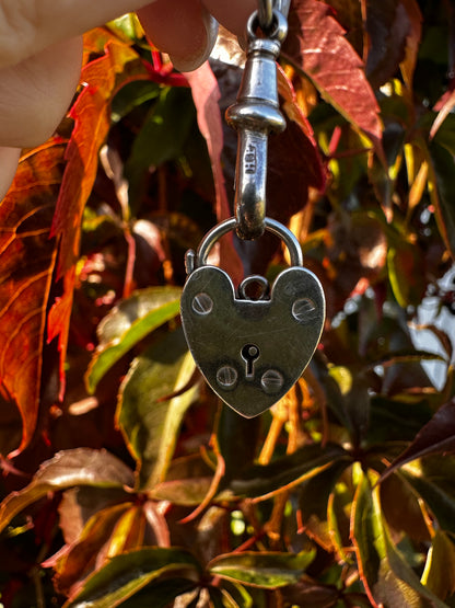 Vintage Sterling Silver Heart Padlock