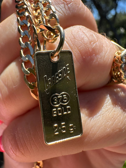 Vintage 9ct Gold Ingot/Sagittarius charm