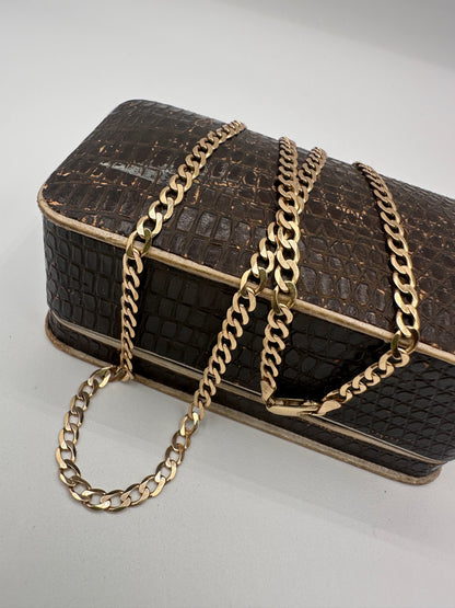 Vintage 9ct Gold Flat Curb chain