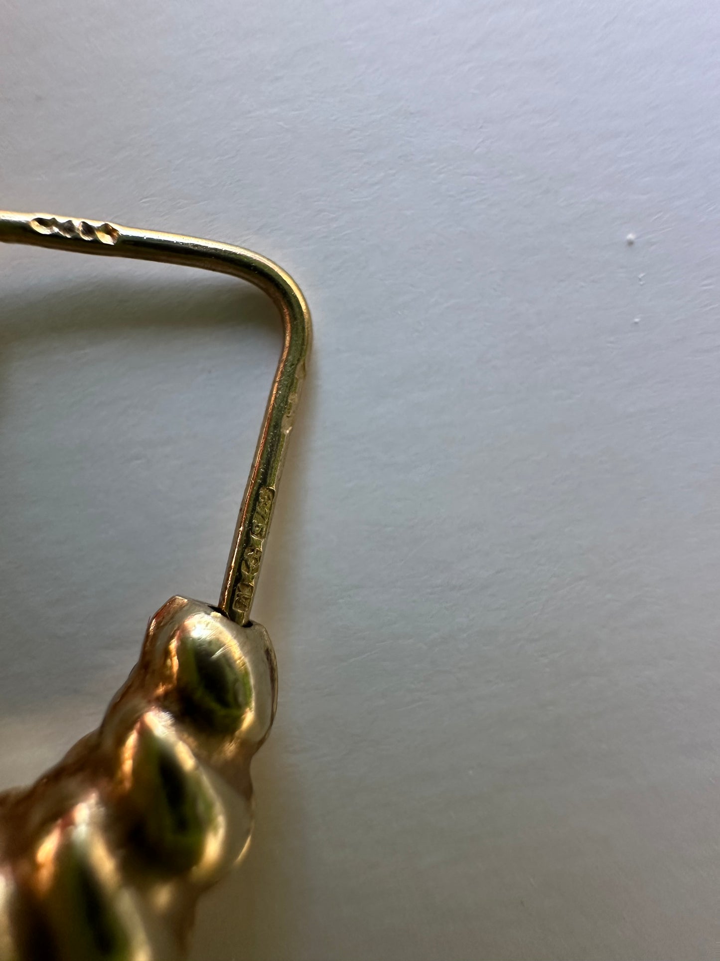 Vintage 9ct Gold Puffy Ribbed Hoops