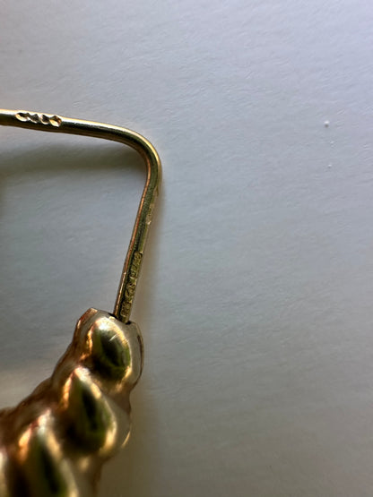 Vintage 9ct Gold Puffy Ribbed Hoops