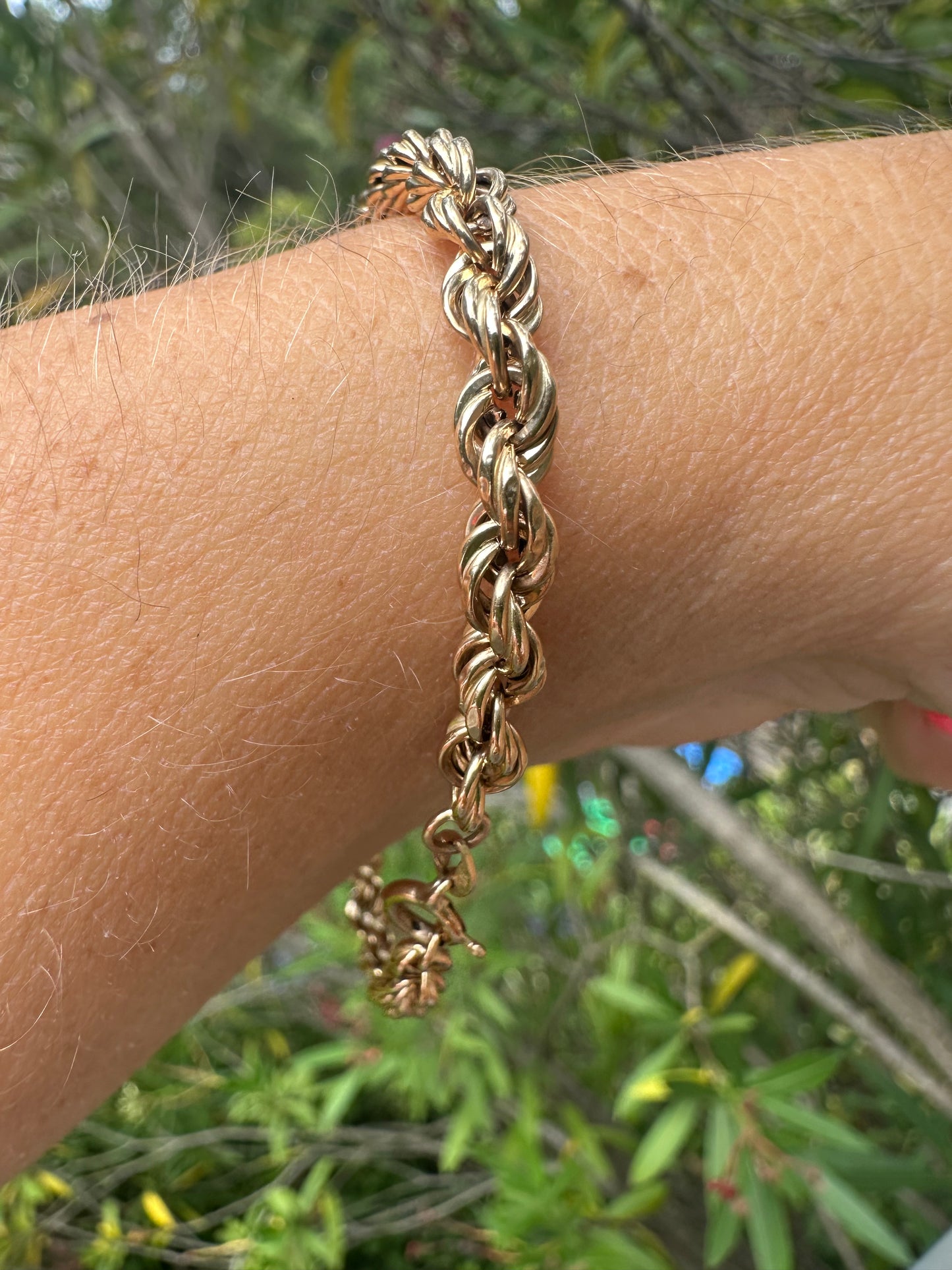 Vintage 9ct Rope chain bracelet