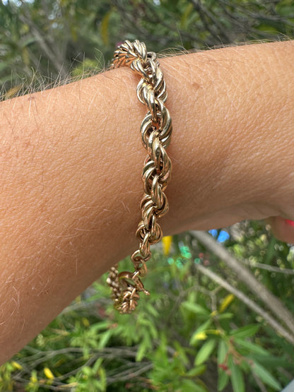 Vintage 9ct Rope chain bracelet