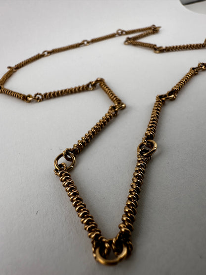 Vintage 9ct yellow Gold twist bar chain