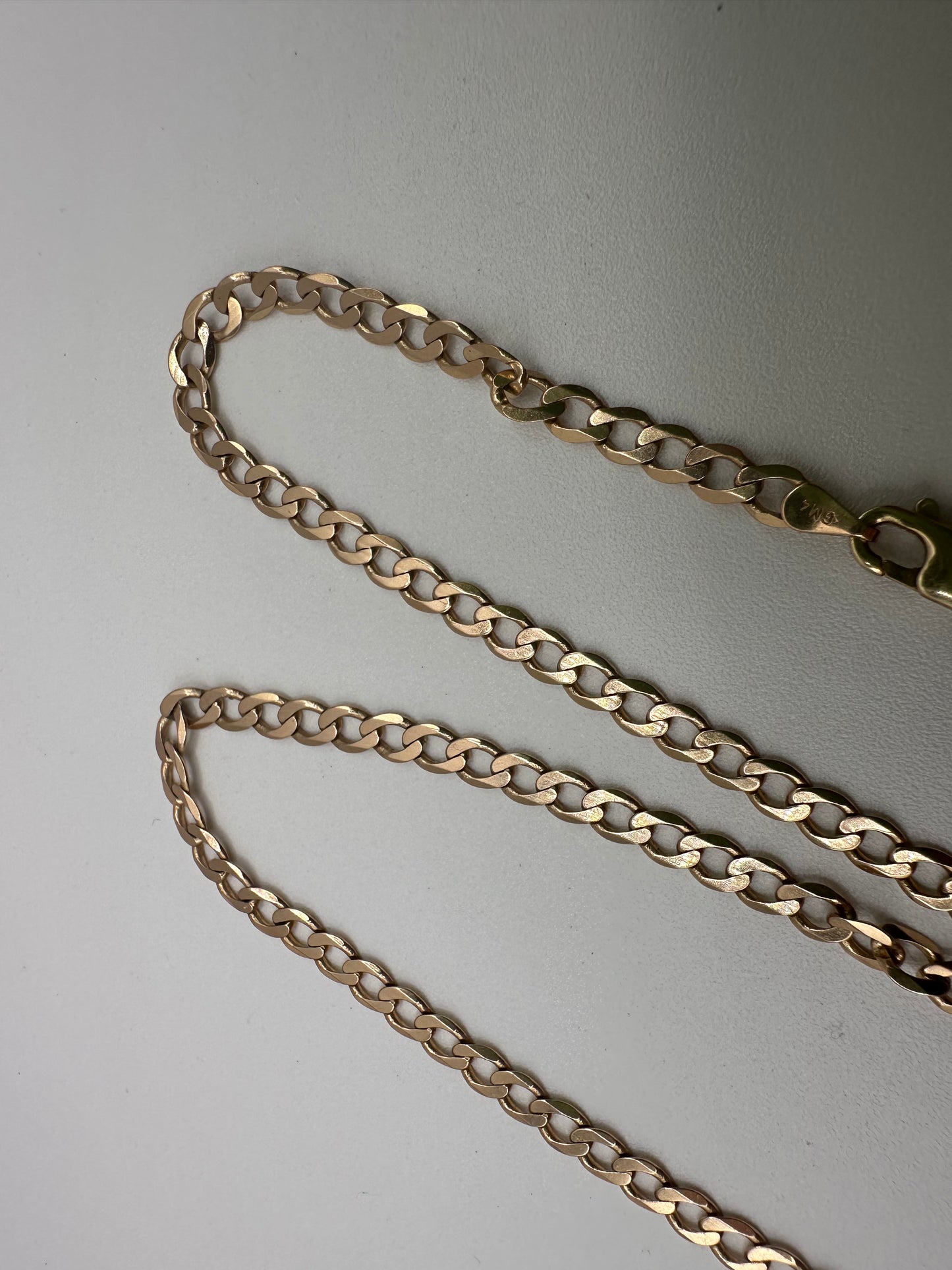 Vintage 9ct Gold Flat Curb chain
