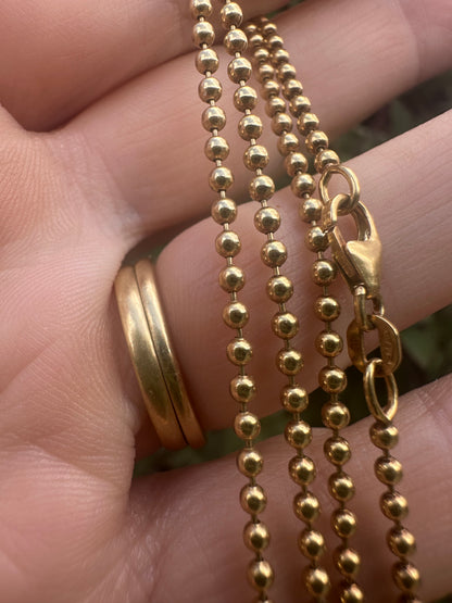 Vintage 18ct Gold Ball chain