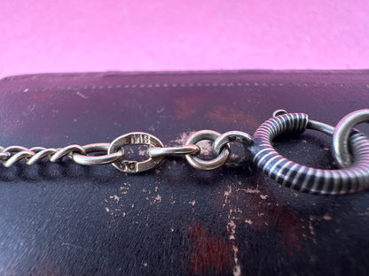 Antique 800 Niello Lozenge chain with bolt clasp