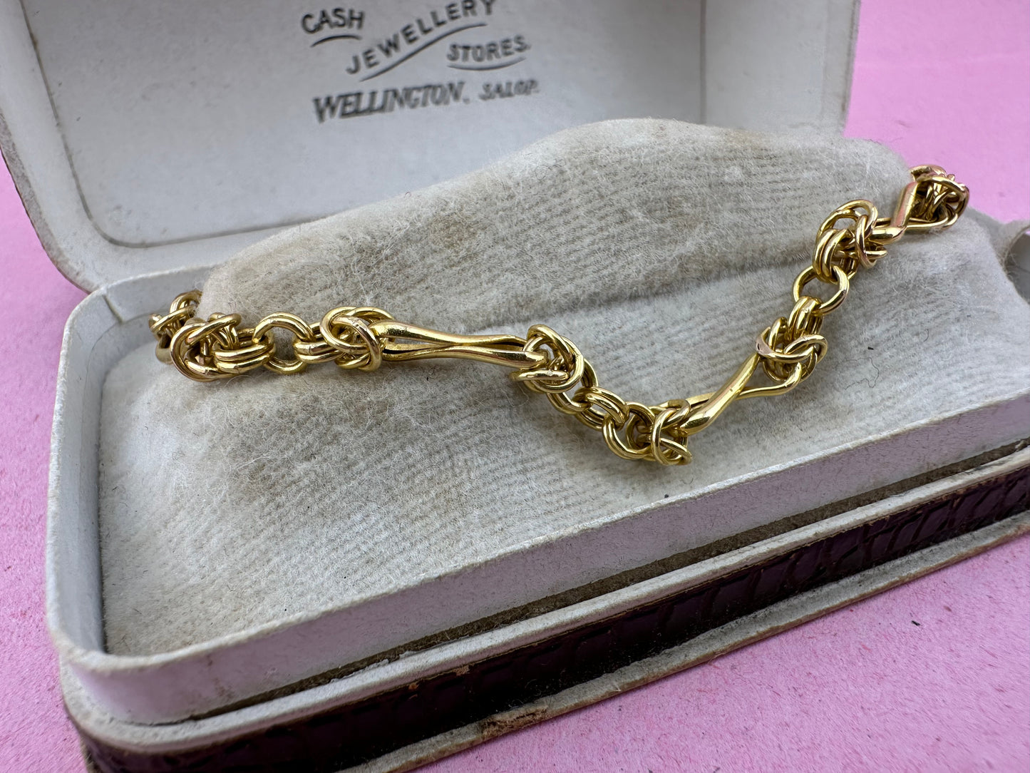 9ct Gold infinity & Byzantine link bracelet