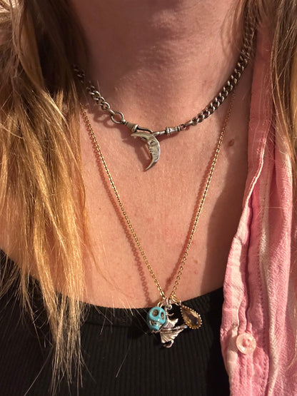 9ct Gold and Turquoise Skull charms