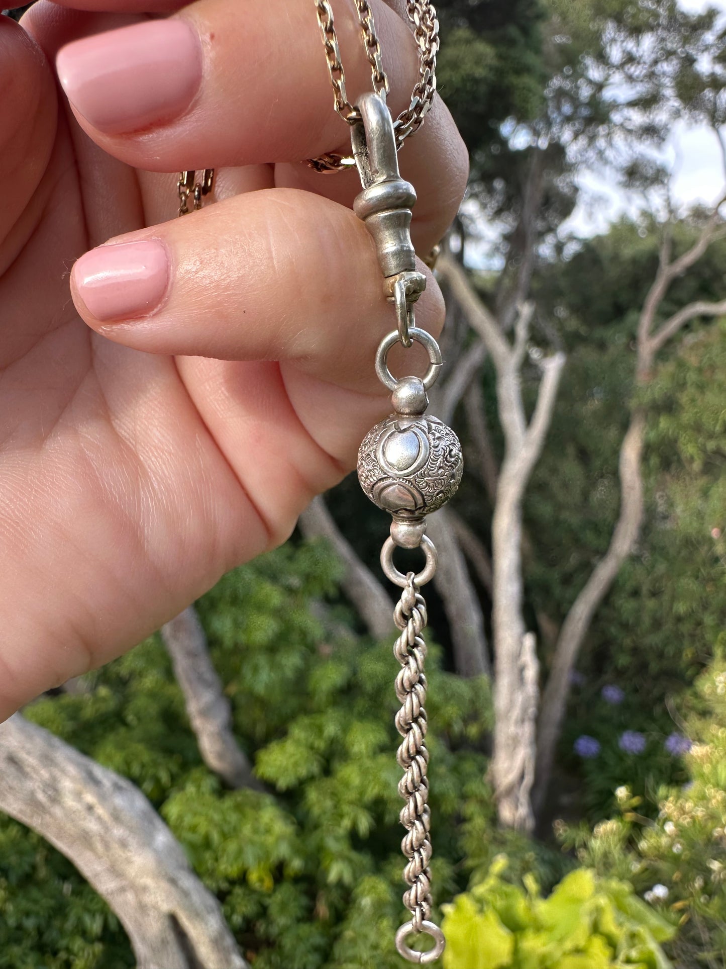 Sterling Silver Rope and Orb Extender