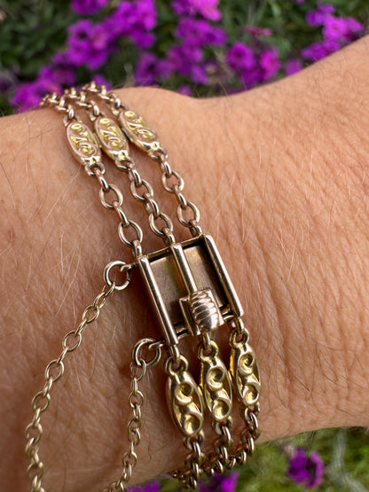 10ct Gold Oval and cable link bracelet