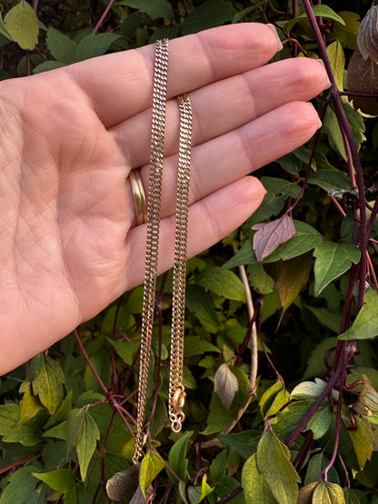 Vintage 9ct yellow gold Flat curb chain