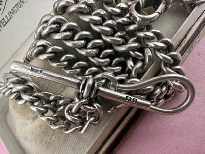 Re-imagined Sterling Silver Albert chain with shepherds hook