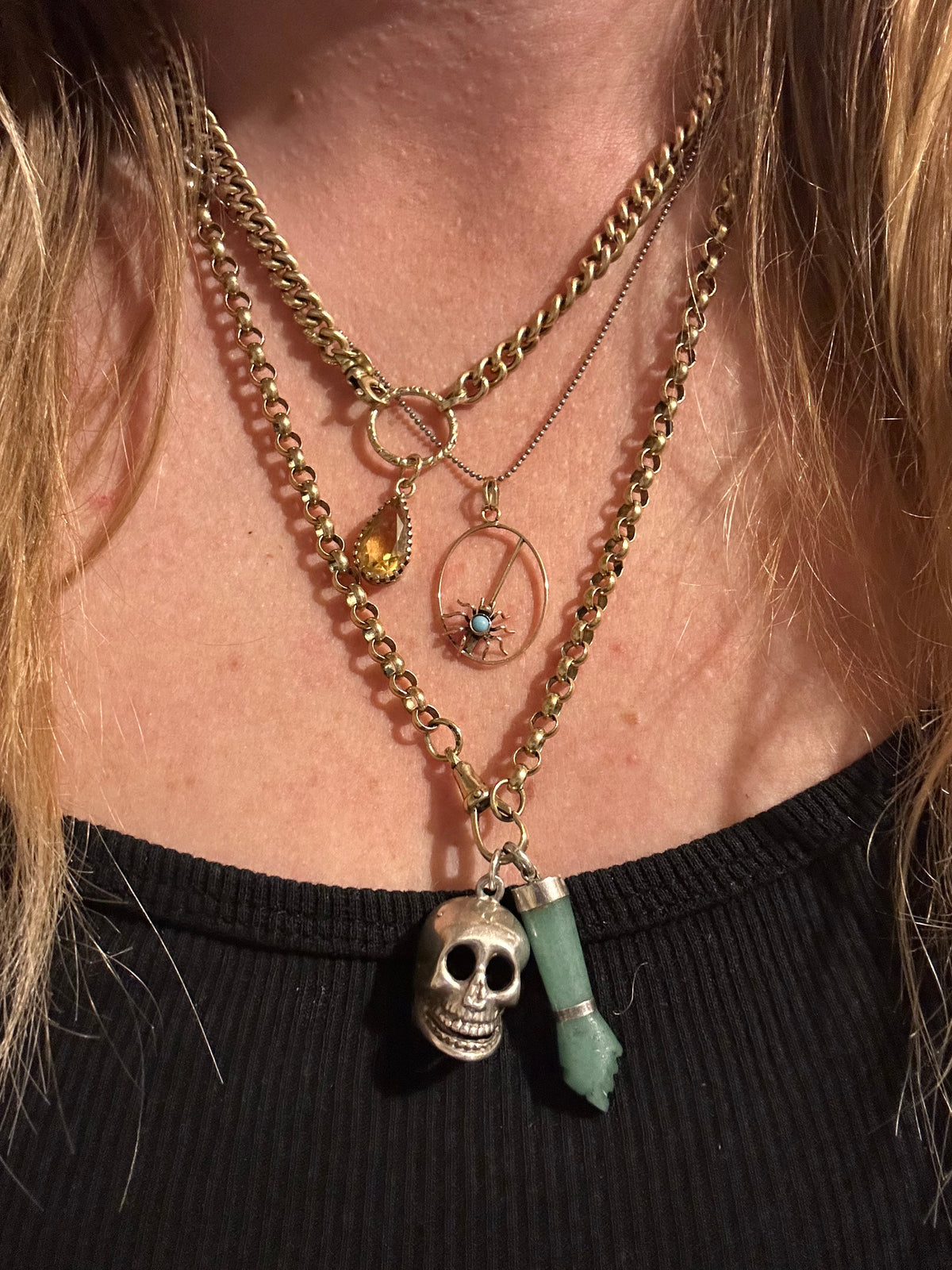 Sterling silver Skull pendant
