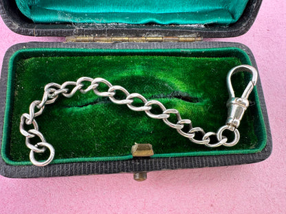Sterling Silver Flat Curb extender with Dog Clip