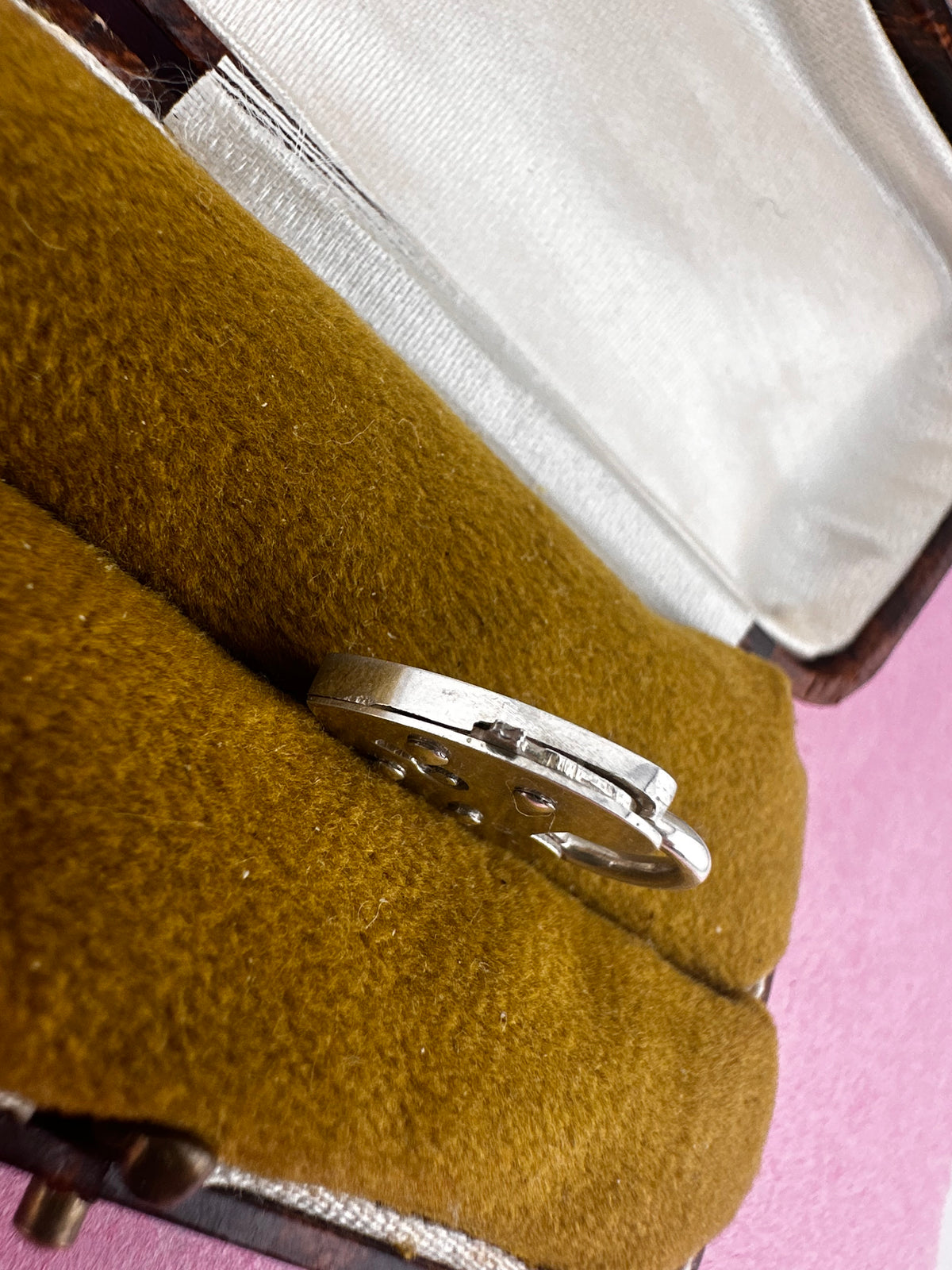 Sterling Silver Heart Padlock with lever release.