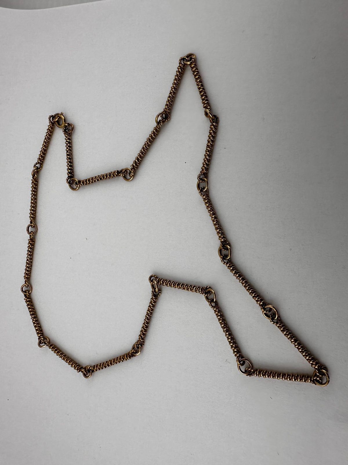 Vintage 9ct yellow Gold twist bar chain