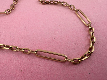 Vintage 9ct Gold Biker Trombone chain