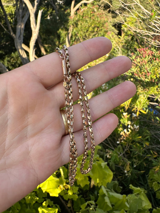 Antique 9ct Rose Gold Tulip chain